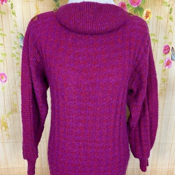 MISSONI Vintage Red and Pink Houndstooth Mohair Knit Dress Made in Italy - Picture 2 of 16